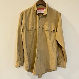 Riverside FR Shirt Mens Medium Khaki Westex DH HRC 1 Flame Resistant